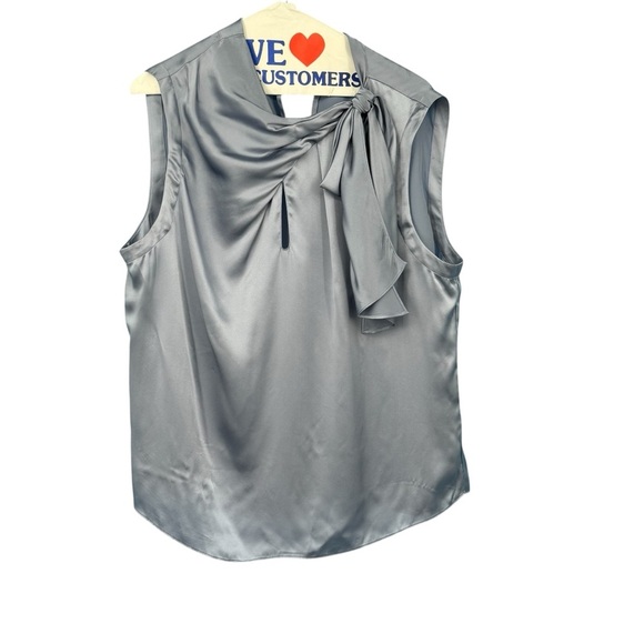 Rebecca Taylor Silver Sleeveless Blouse - Picture 1 of 5